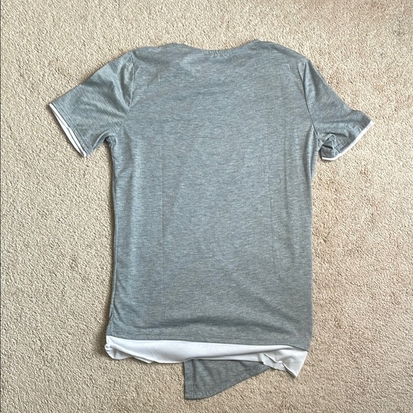 Gray Short Sleeve Crew Neck Tee - Picture 3 of 3